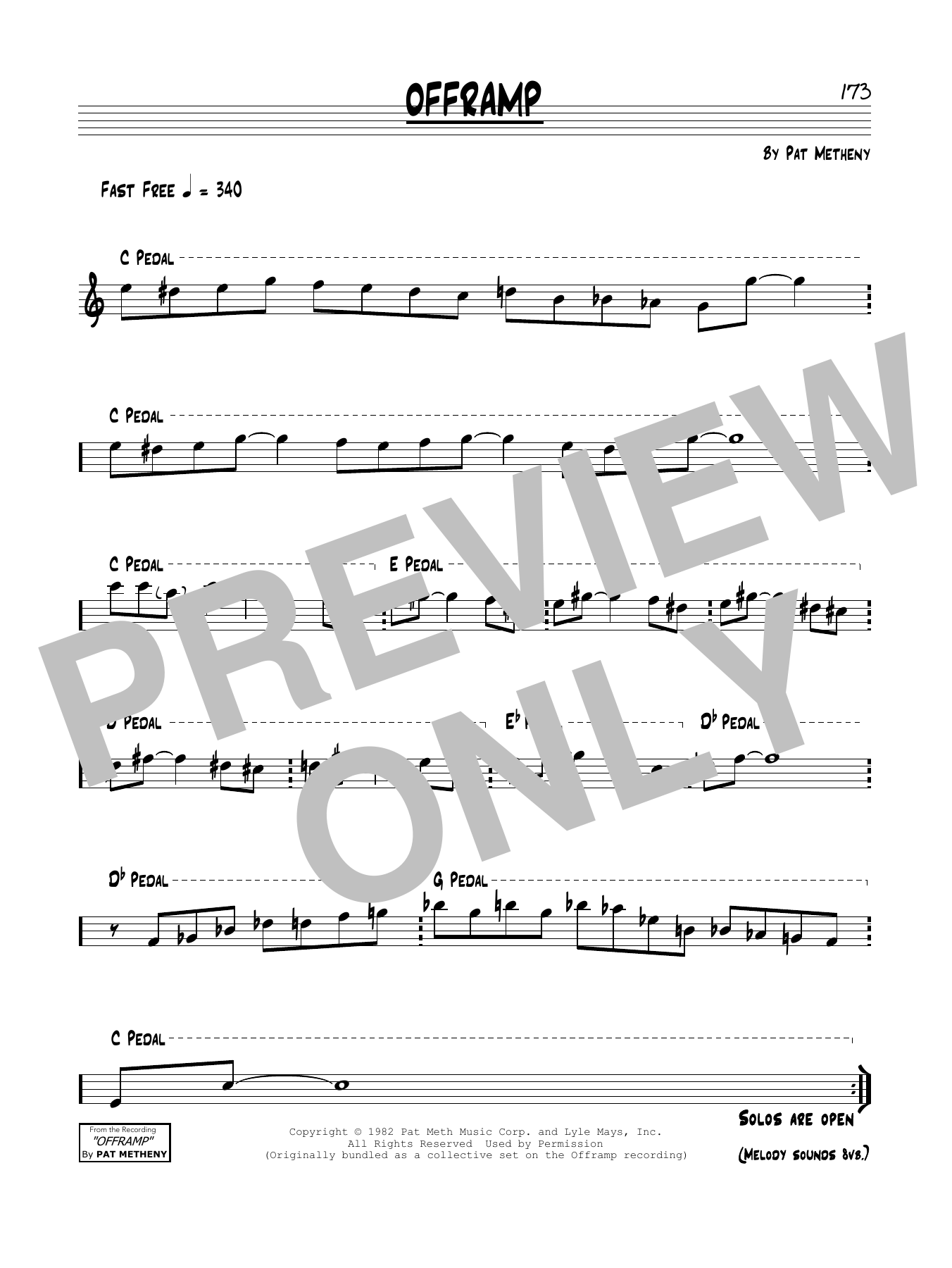 Learn to play Pat Metheny Offramp sheet music for Real Book – Melody & Chords in minutes. Price: 5.9900$ Pat Metheny Offramp sheet music notes and chords arranged for Real Book – Melody & Chords