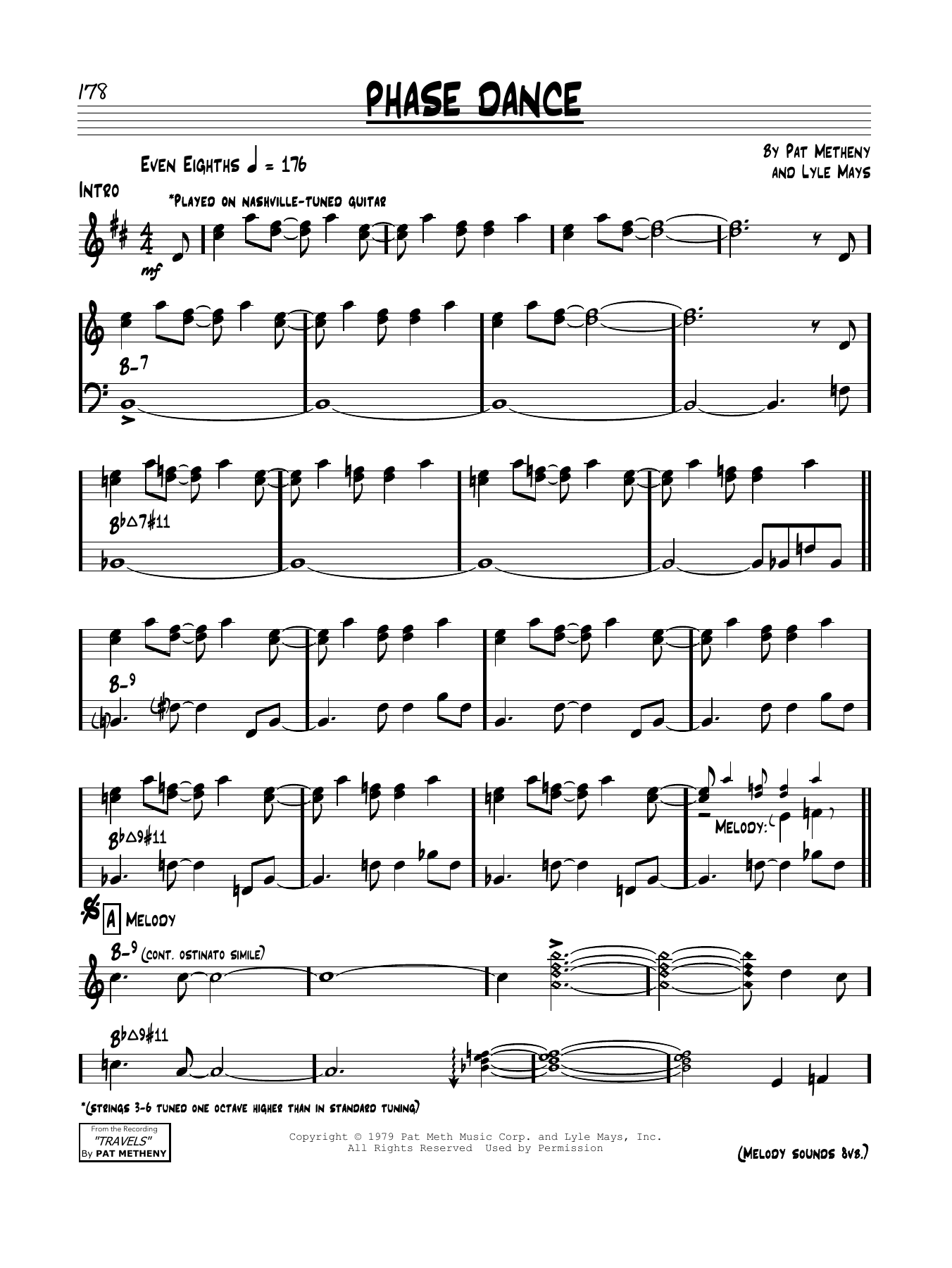 Pat Metheny Phase Dance sheet music notes and chords. Download Printable PDF.