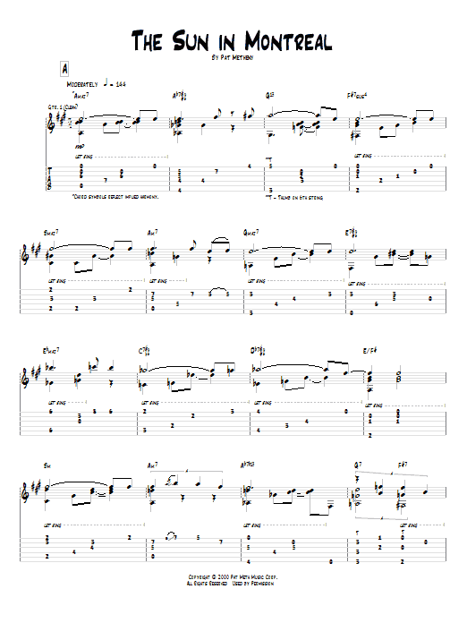 Learn to play Pat Metheny The Sun In Montreal sheet music for Real Book – Melody & Chords in minutes. Price: 5.9900$ Pat Metheny The Sun In Montreal sheet music notes and chords arranged for Real Book – Melody & Chords