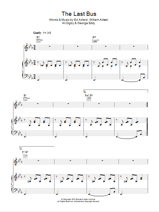 Patch William The Last Bus sheet music notes and chords arranged for Piano, Vocal & Guitar Chords