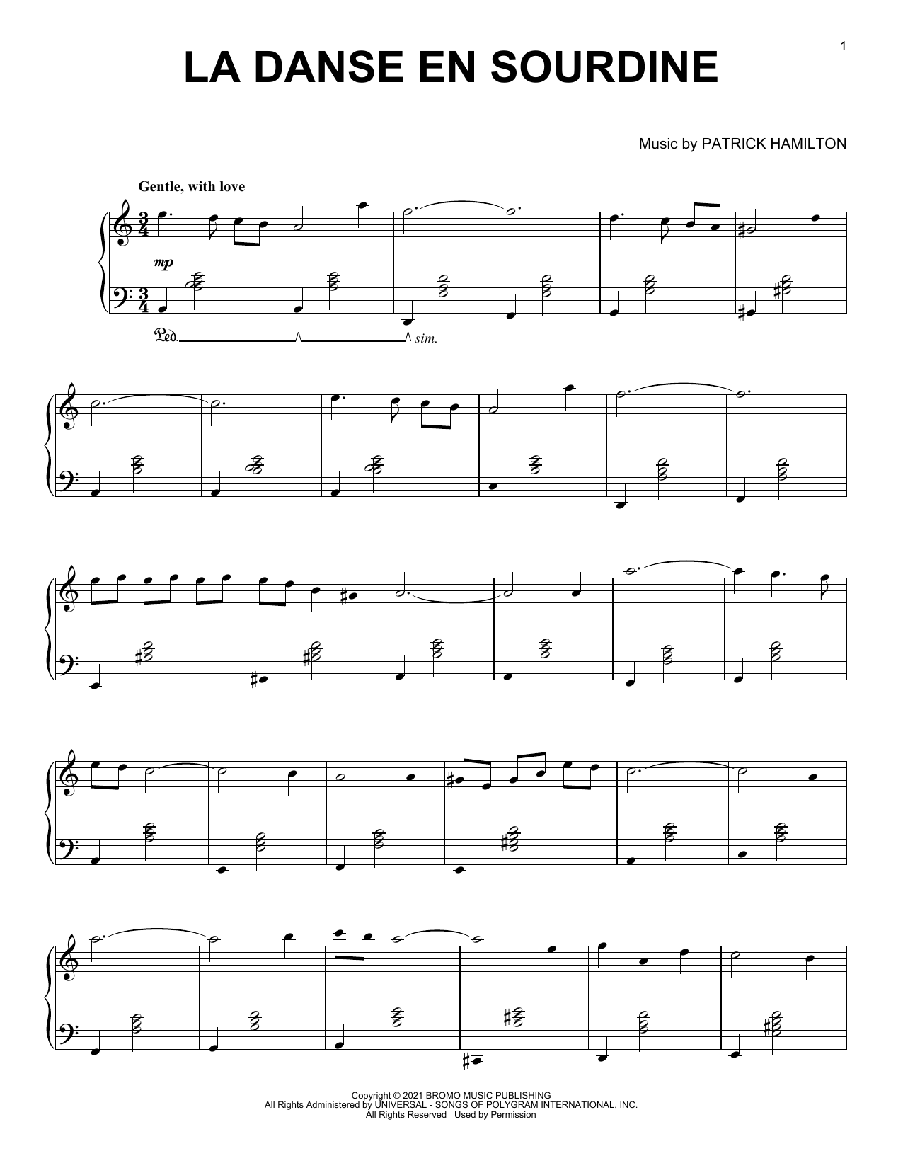 Learn to play Patrick Hamilton La Danse En Sourdine sheet music for Piano Solo in minutes. Price: 7.8900$ Patrick Hamilton La Danse En Sourdine sheet music notes and chords arranged for Piano Solo