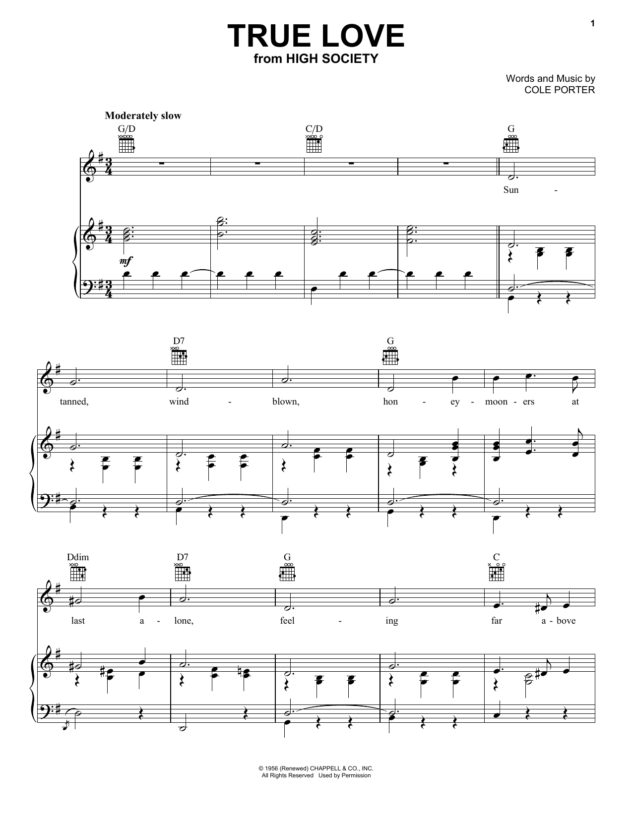 Patsy Cline True Love sheet music notes and chords. Download Printable PDF.