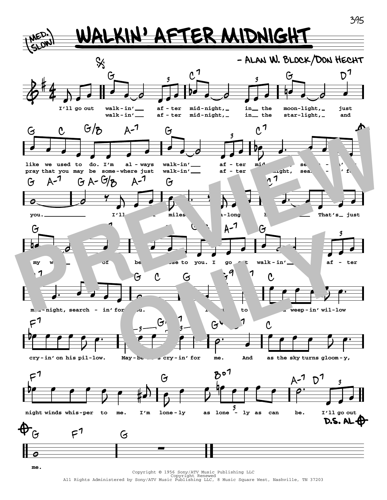 Learn to play Patsy Cline Walkin' After Midnight (High Voice) sheet music for Real Book – Melody, Lyrics & Chords in minutes. Price: 5.9900$ Patsy Cline Walkin' After Midnight (High Voice) sheet music notes and chords arranged for Real Book – Melody, Lyrics & Chords