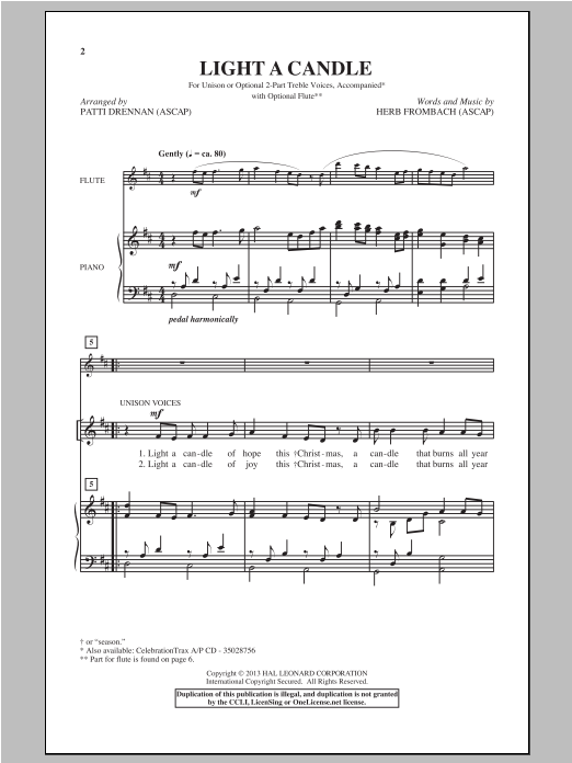 Patti Drennan Light A Candle sheet music notes and chords. Download Printable PDF.