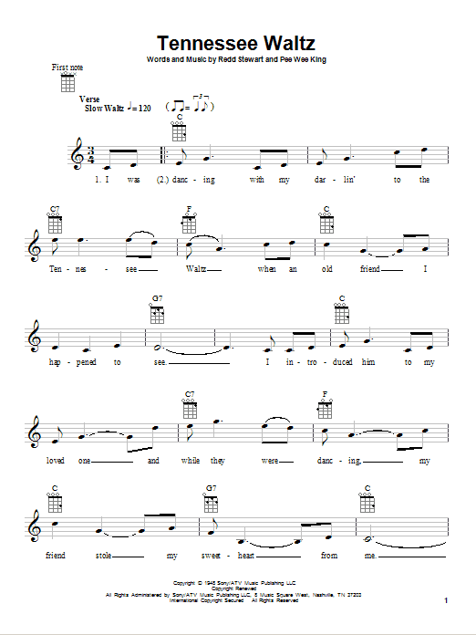 Patti Page Tennessee Waltz sheet music notes and chords. Download Printable PDF.