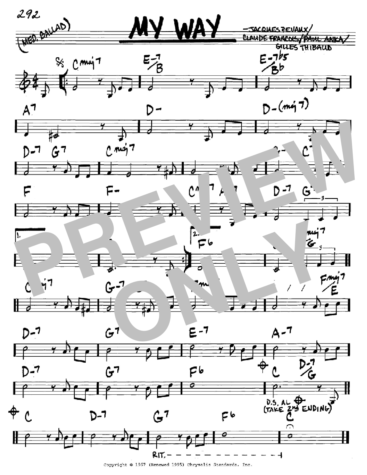 Paul Anka My Way sheet music notes and chords. Download Printable PDF.