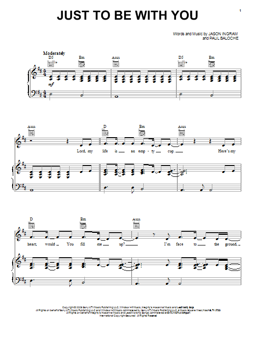 Paul Baloche Just To Be With You sheet music notes and chords. Download Printable PDF.