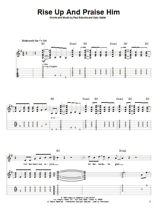 Paul Baloche Rise Up And Praise Him sheet music notes and chords. Download Printable PDF.