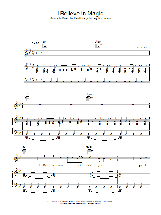 Learn to play Paul Brady I Believe In Magic sheet music for Piano, Vocal & Guitar Chords in minutes. Price: 7.8900$ Paul Brady I Believe In Magic sheet music notes and chords arranged for Piano, Vocal & Guitar Chords