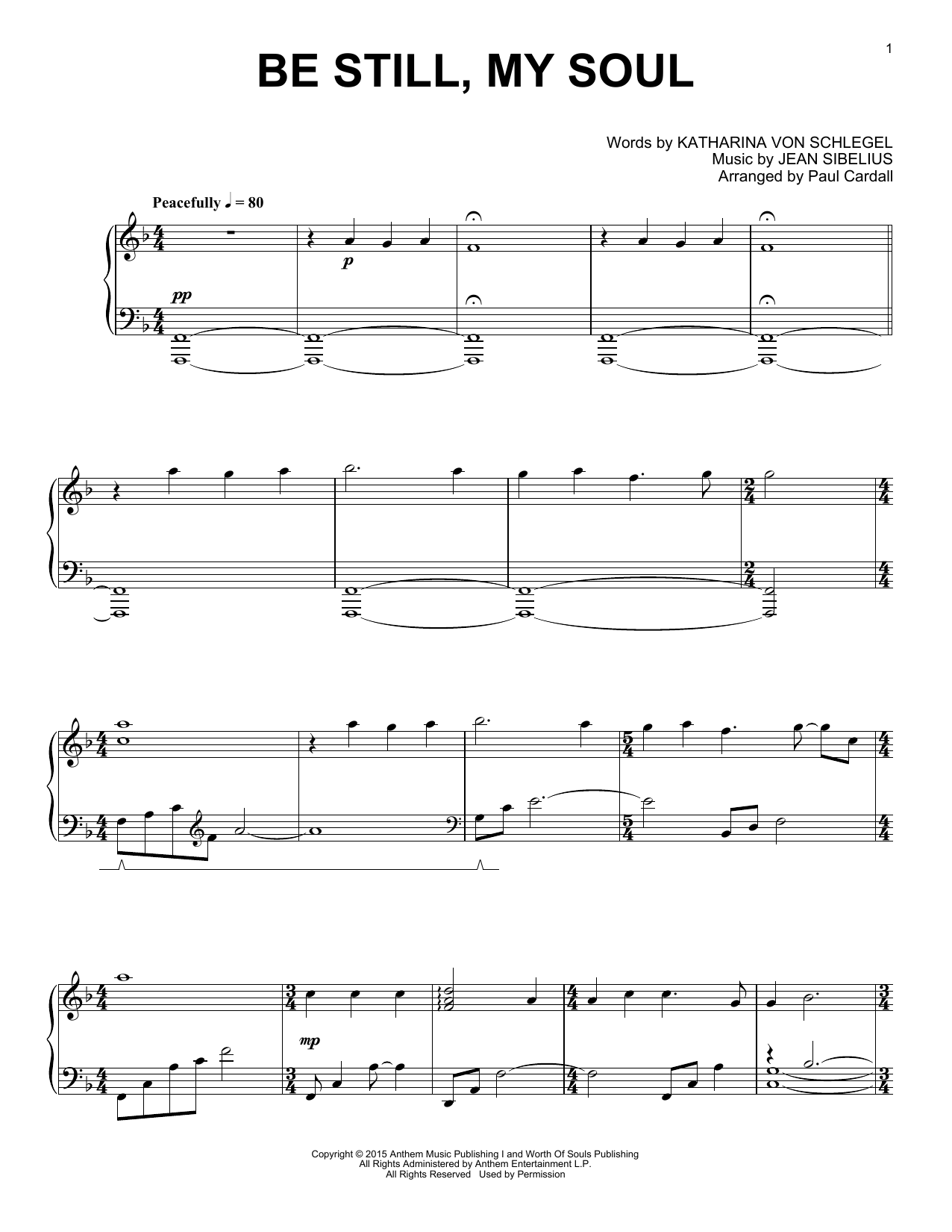 Learn to play Paul Cardall Be Still, My Soul sheet music for Piano Solo in minutes. Price: 7.8900$ Paul Cardall Be Still, My Soul sheet music notes and chords arranged for Piano Solo