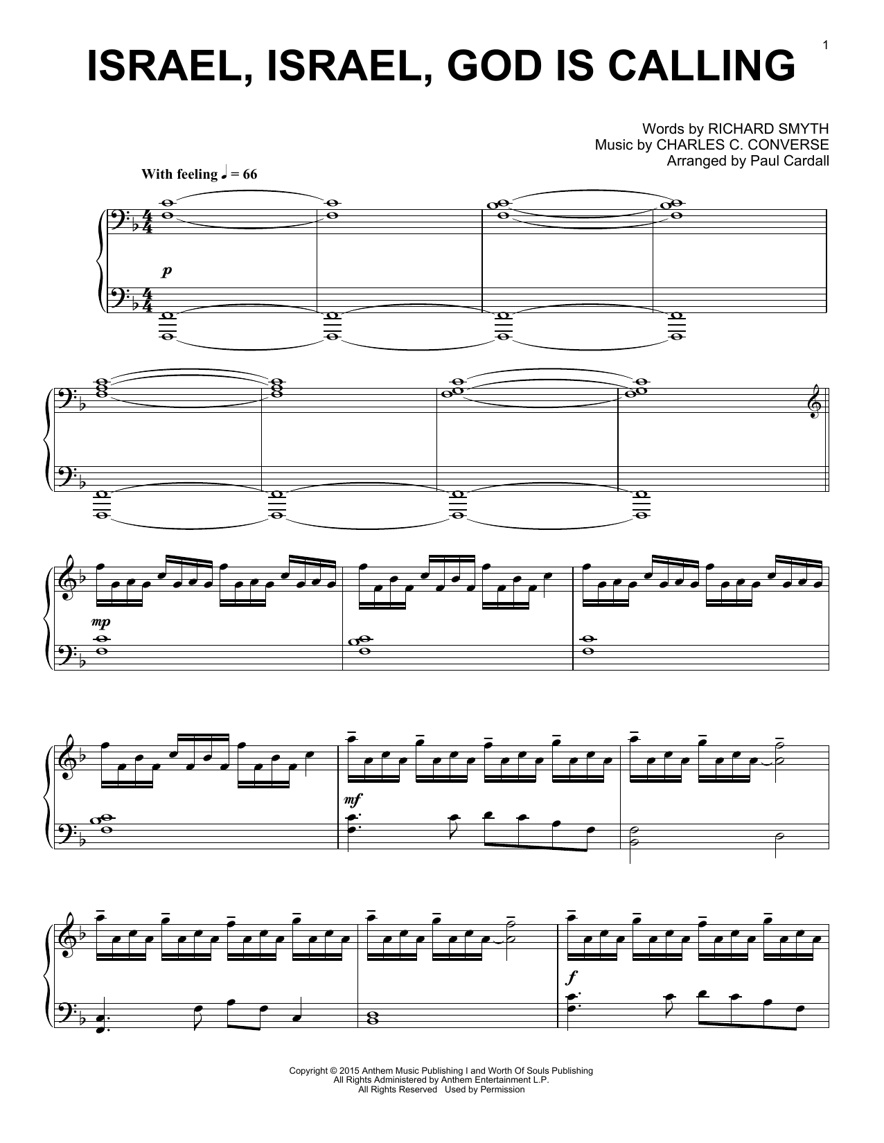 Learn to play Paul Cardall Israel, Israel, God Is Calling sheet music for Piano Solo in minutes. Price: 7.8900$ Paul Cardall Israel, Israel, God Is Calling sheet music notes and chords arranged for Piano Solo