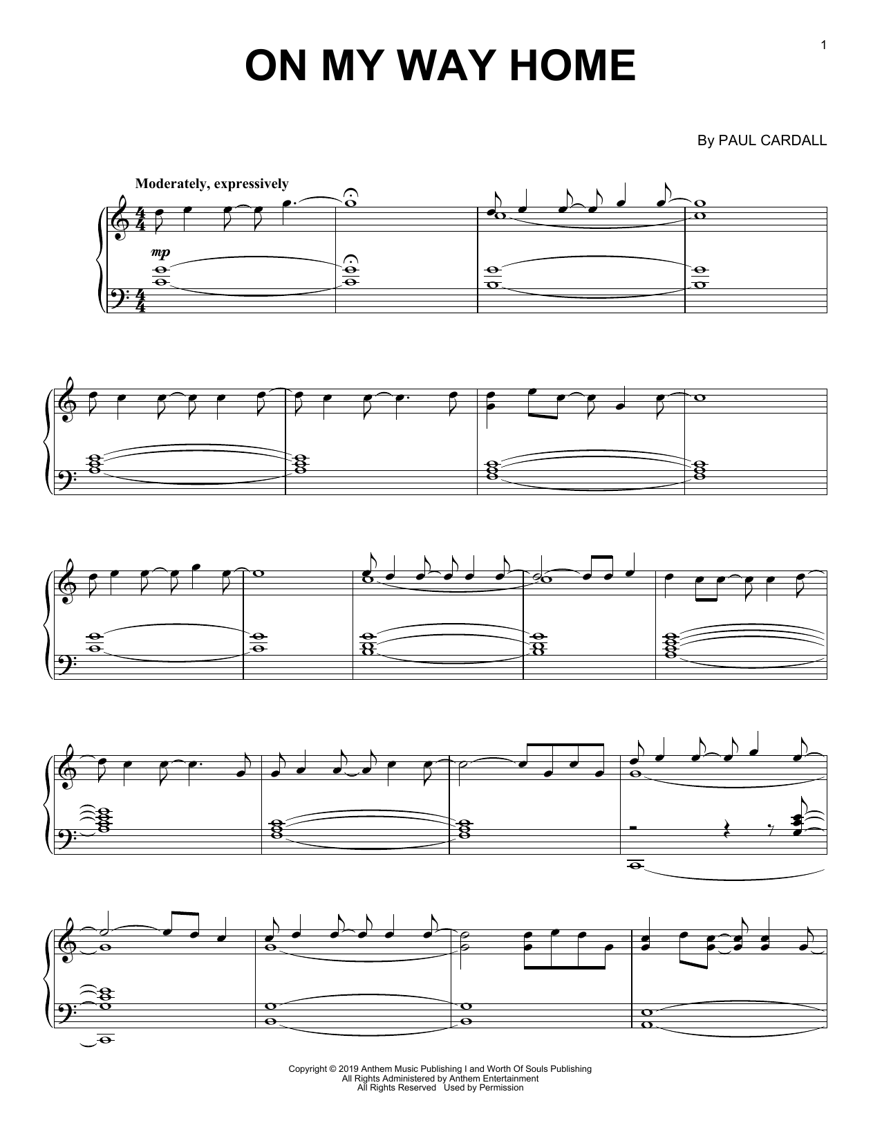 Paul Cardall On My Way Home sheet music notes and chords. Download Printable PDF.