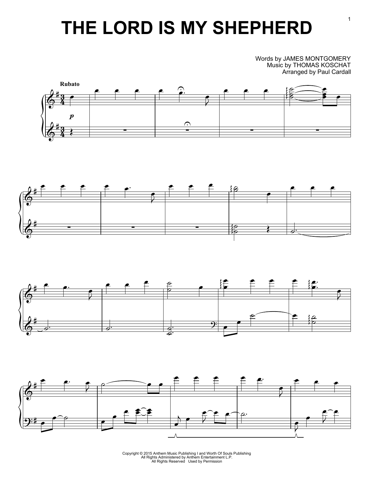 Paul Cardall The Lord Is My Shepherd sheet music notes and chords. Download Printable PDF.