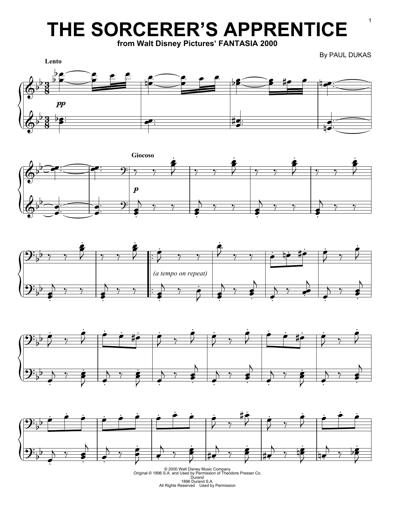 Paul Dukas The Sorcerer's Apprentice sheet music notes and chords. Download Printable PDF.