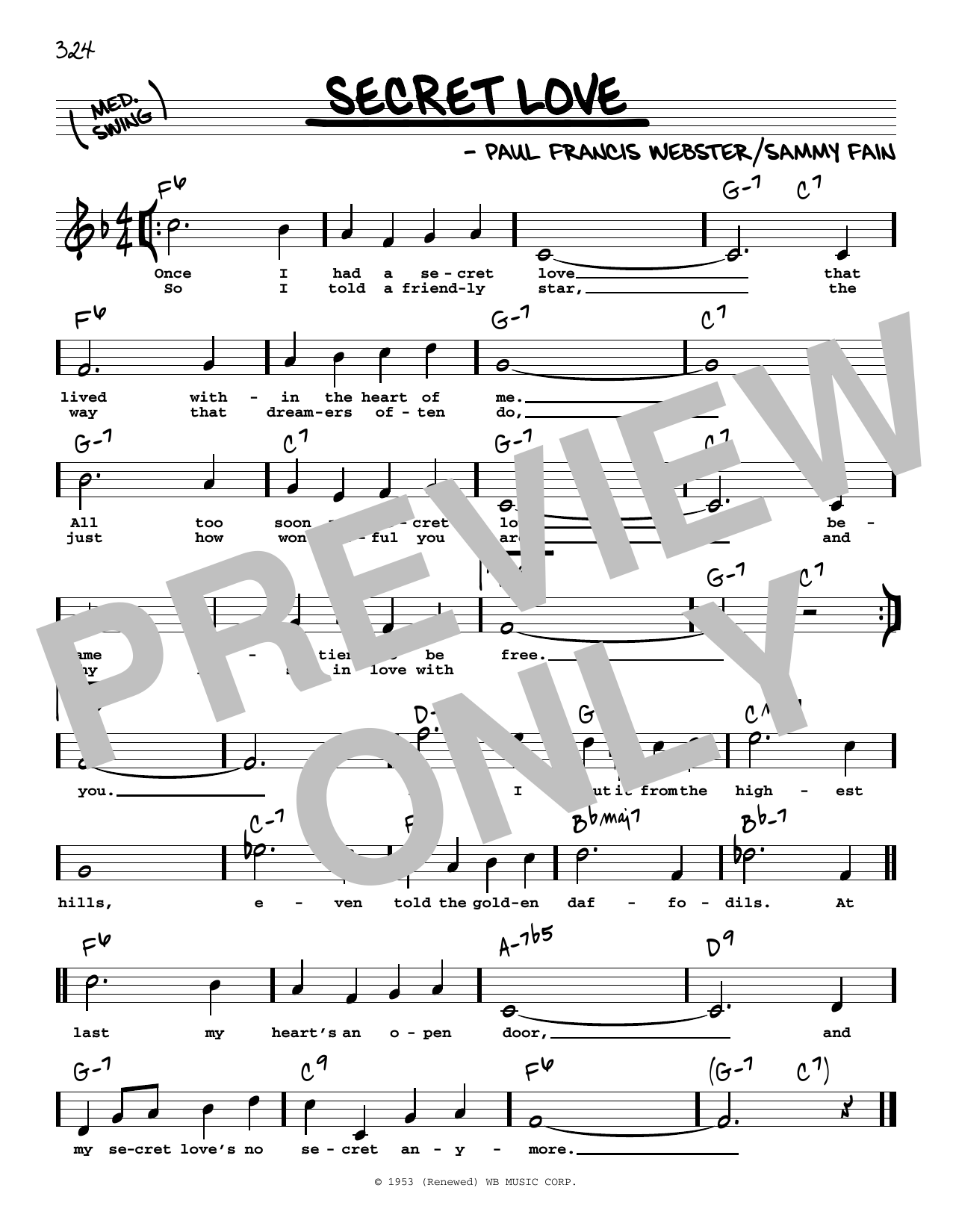 Learn to play Paul Francis Webster Secret Love (High Voice) sheet music for Real Book – Melody, Lyrics & Chords in minutes. Price: 5.9900$ Paul Francis Webster Secret Love (High Voice) sheet music notes and chords arranged for Real Book – Melody, Lyrics & Chords