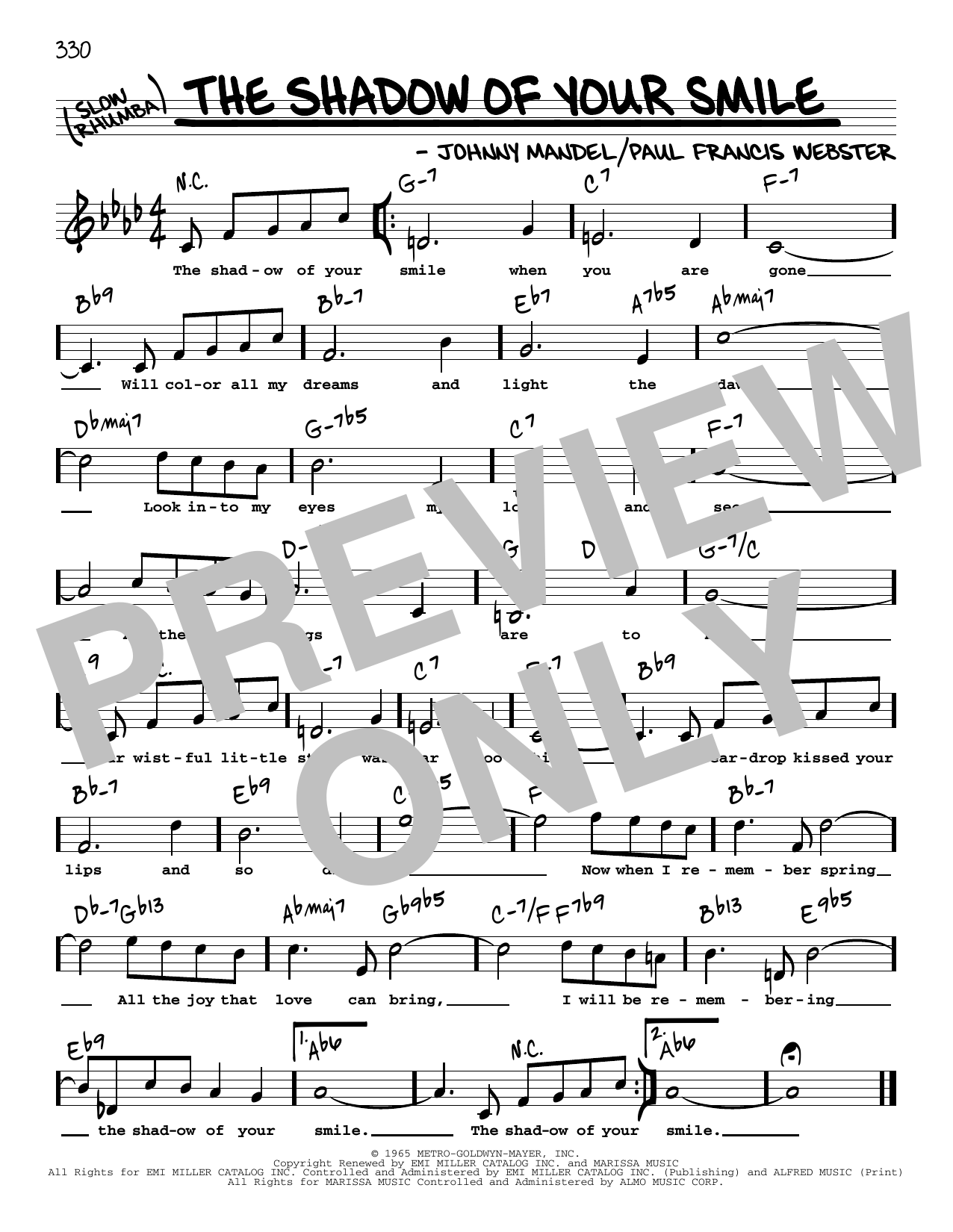 Learn to play Paul Francis Webster The Shadow Of Your Smile (High Voice) sheet music for Real Book – Melody, Lyrics & Chords in minutes. Price: 5.9900$ Paul Francis Webster The Shadow Of Your Smile (High Voice) sheet music notes and chords arranged for Real Book – Melody, Lyrics & Chords