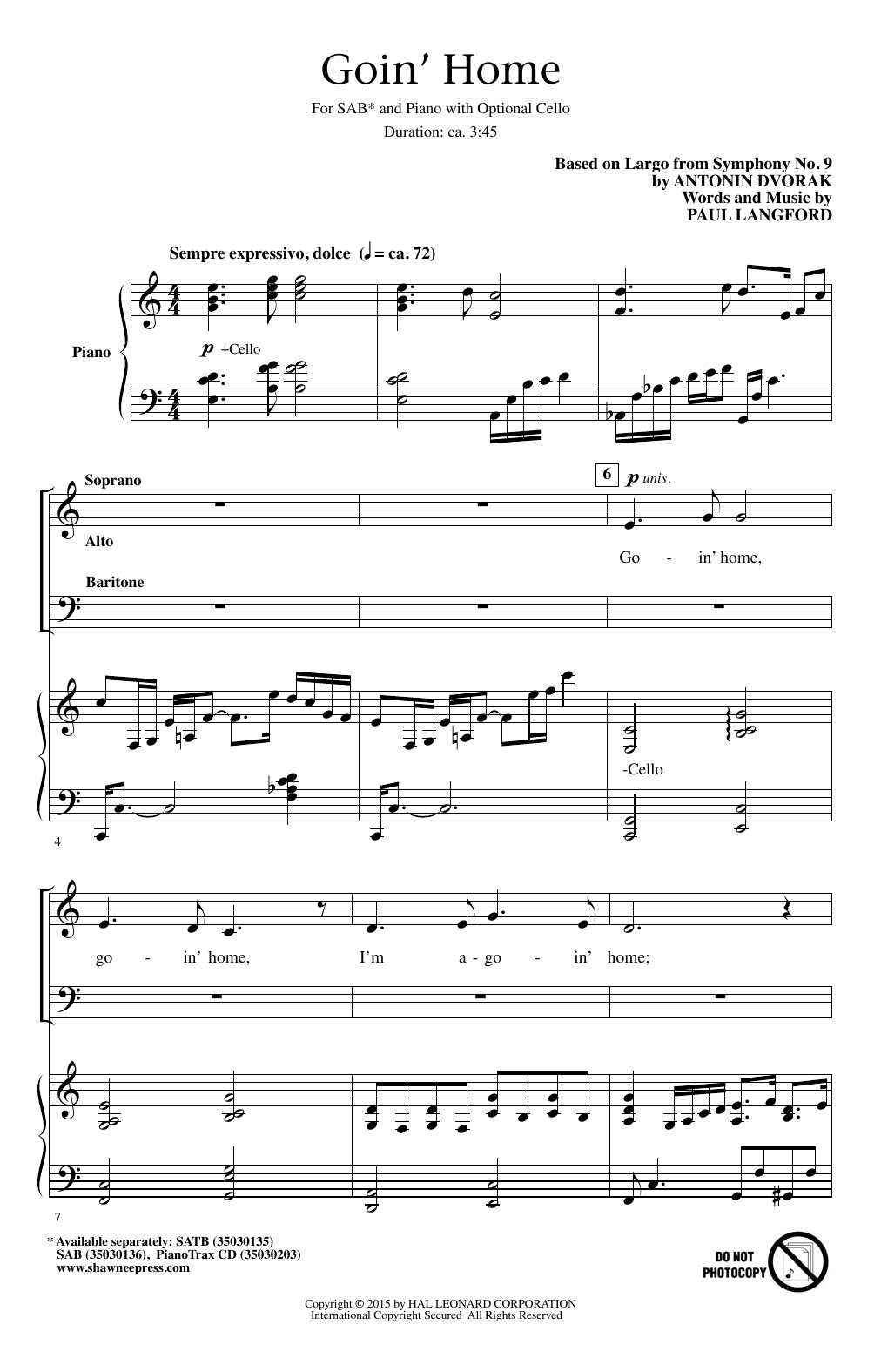 Paul Langford Goin' Home sheet music notes and chords. Download Printable PDF.