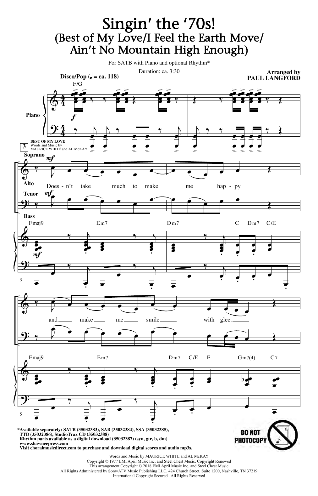 Paul Langford Singin' The 70's (arr. Paul Langford) sheet music notes and chords. Download Printable PDF.