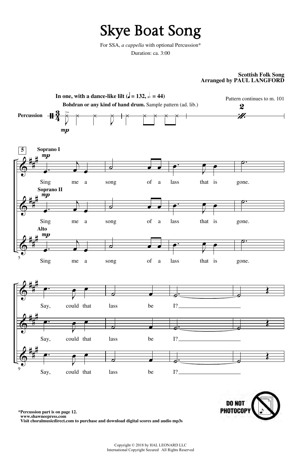 Paul Langford Skye Boat Song sheet music notes and chords. Download Printable PDF.