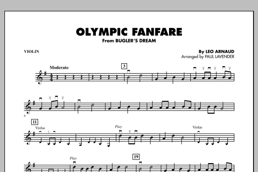 Paul Lavender Olympic Fanfare (Bugler's Dream) - Violin sheet music notes and chords. Download Printable PDF.