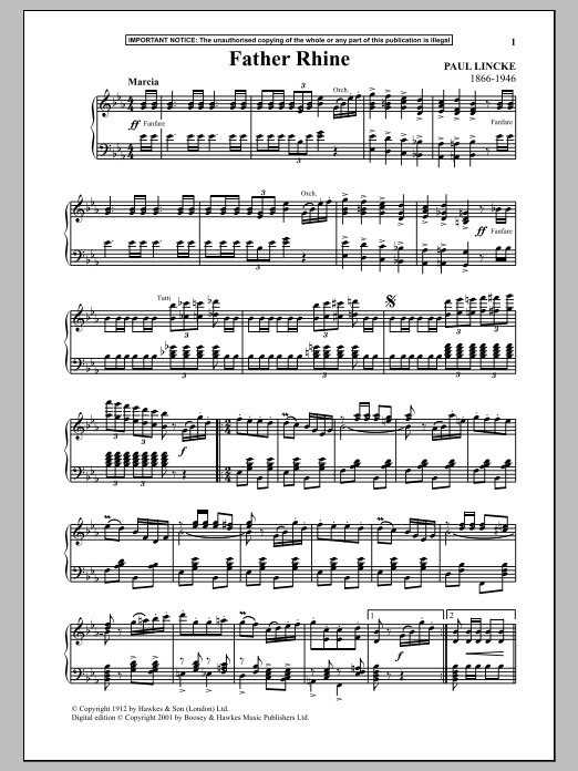Learn to play Paul Lincke Father Rhine sheet music for Piano Solo in minutes. Price: 7.8900$ Paul Lincke Father Rhine sheet music notes and chords arranged for Piano Solo