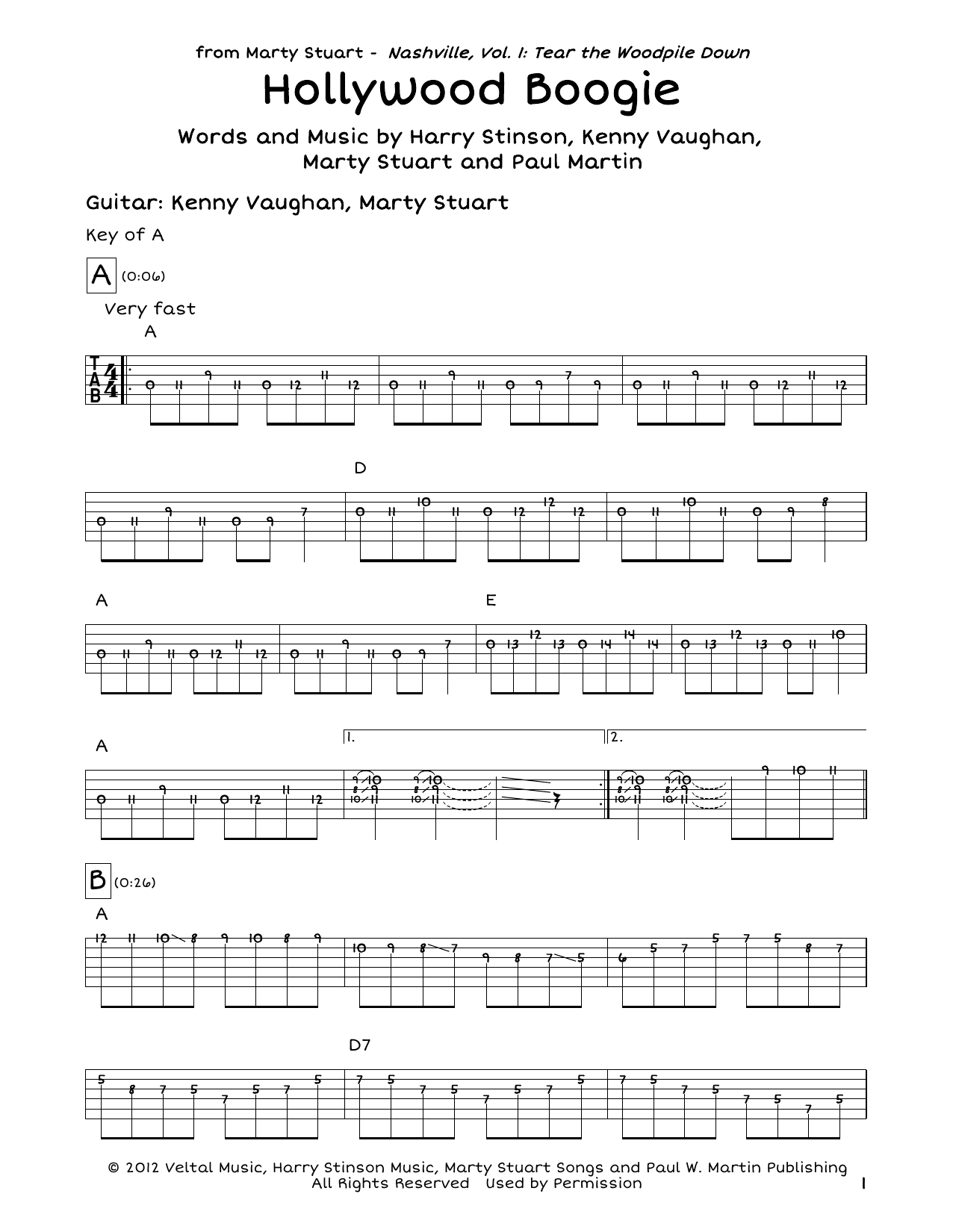 Paul Martin Hollywood Boogie sheet music notes and chords. Download Printable PDF.