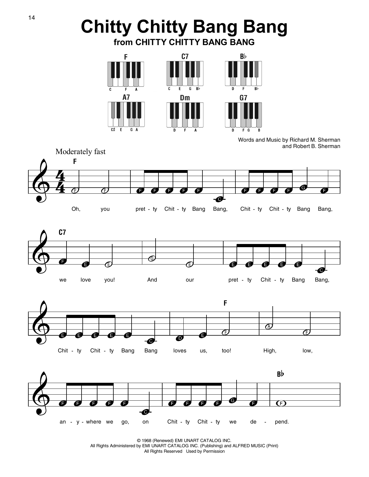 Paul Mauriat Chitty Chitty Bang Bang sheet music notes and chords. Download Printable PDF.