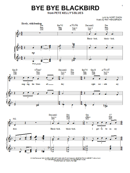 Learn to play Paul McCartney Bye Bye Blackbird sheet music for Piano, Vocal & Guitar Chords (Right-Hand Melody) in minutes. Price: 7.8900$ Paul McCartney Bye Bye Blackbird sheet music notes and chords arranged for Piano, Vocal & Guitar Chords (Right-Hand Melody)