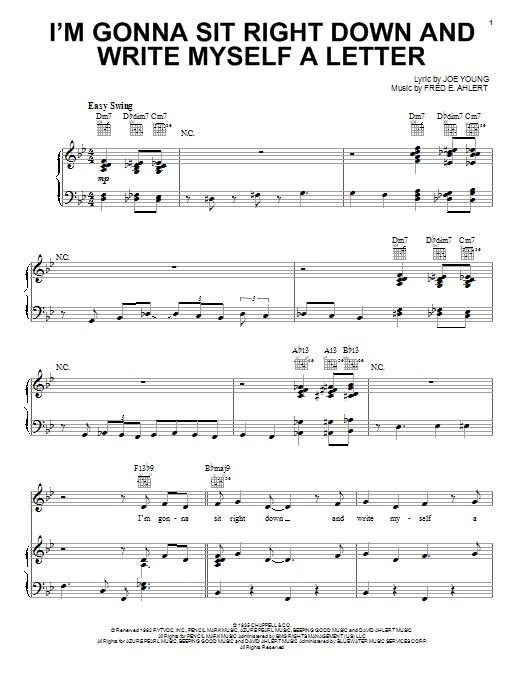 Paul McCartney I'm Gonna Sit Right Down And Write Myself A Letter sheet music notes and chords arranged for Piano, Vocal & Guitar Chords (Right-Hand Melody)