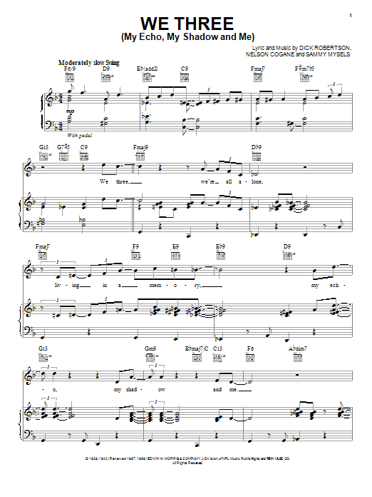 Paul McCartney We Three (My Echo, My Shadow And Me) sheet music notes and chords. Download Printable PDF.