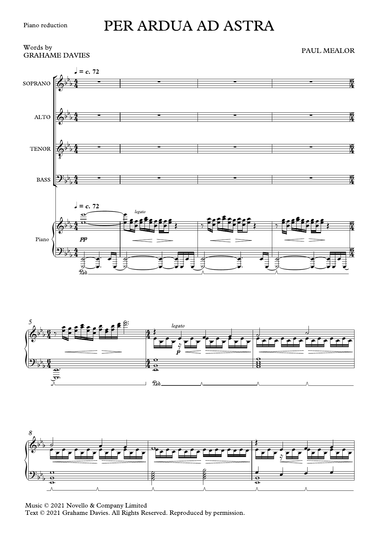 Paul Mealor Per Ardua Ad Astra sheet music notes and chords. Download Printable PDF.