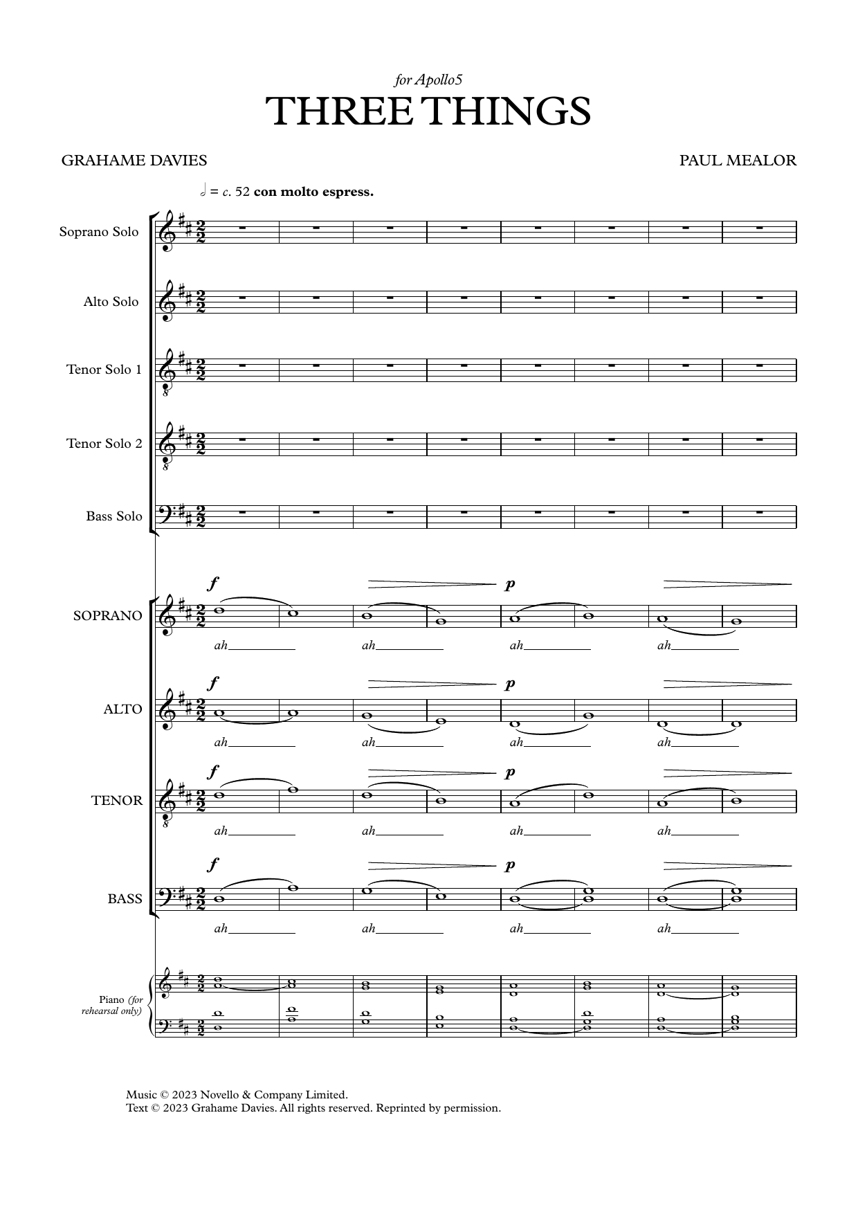 Paul Mealor Three Things sheet music notes and chords. Download Printable PDF.