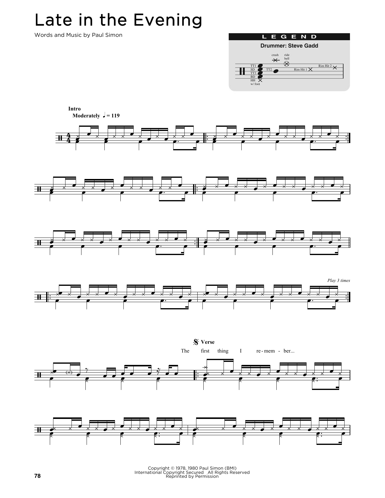 Paul Simon Late In The Evening sheet music notes and chords. Download Printable PDF.