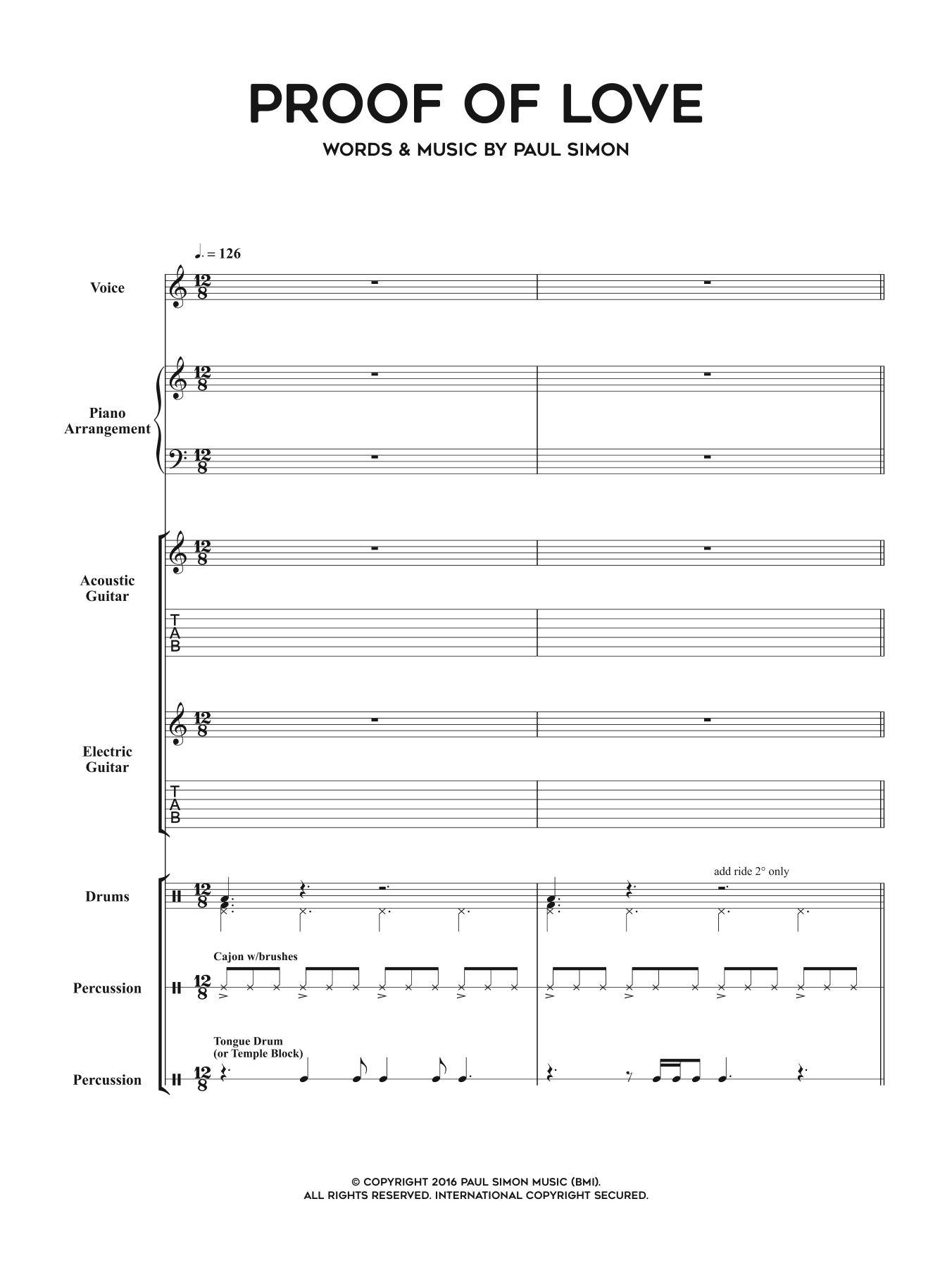 Learn to play Paul Simon Proof Of Love sheet music for Piano, Vocal & Guitar Chords in minutes. Price: 7.8900$ Paul Simon Proof Of Love sheet music notes and chords arranged for Piano, Vocal & Guitar Chords