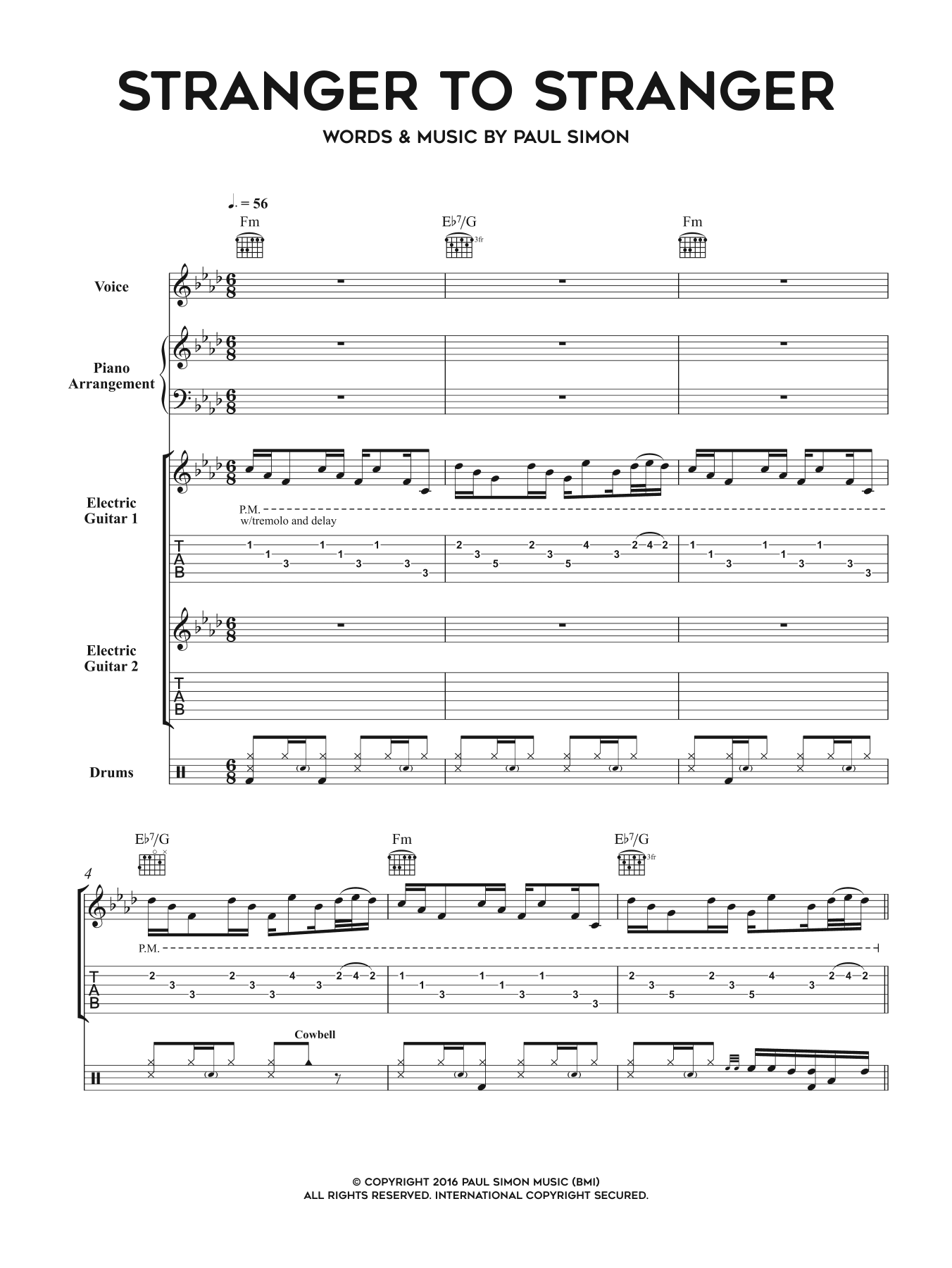 Learn to play Paul Simon Stranger To Stranger sheet music for Piano, Vocal & Guitar Chords in minutes. Price: 7.8900$ Paul Simon Stranger To Stranger sheet music notes and chords arranged for Piano, Vocal & Guitar Chords