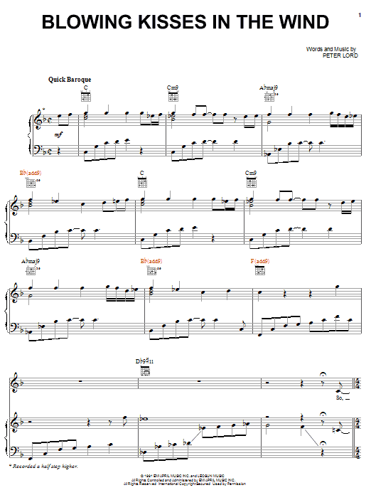 Learn to play Paula Abdul Blowing Kisses In The Wind sheet music for Piano, Vocal & Guitar Chords (Right-Hand Melody) in minutes. Price: 7.8900$ Paula Abdul Blowing Kisses In The Wind sheet music notes and chords arranged for Piano, Vocal & Guitar Chords (Right-Hand Melody)