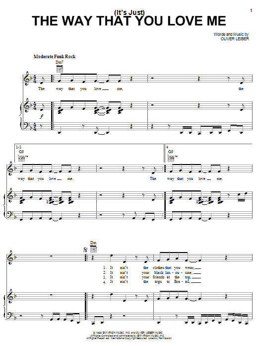 Learn to play Paula Abdul (It's Just) The Way That You Love Me sheet music for Piano, Vocal & Guitar Chords (Right-Hand Melody) in minutes. Price: 7.8900$ Paula Abdul (It's Just) The Way That You Love Me sheet music notes and chords arranged for Piano, Vocal & Guitar Chords (Right-Hand Melody)