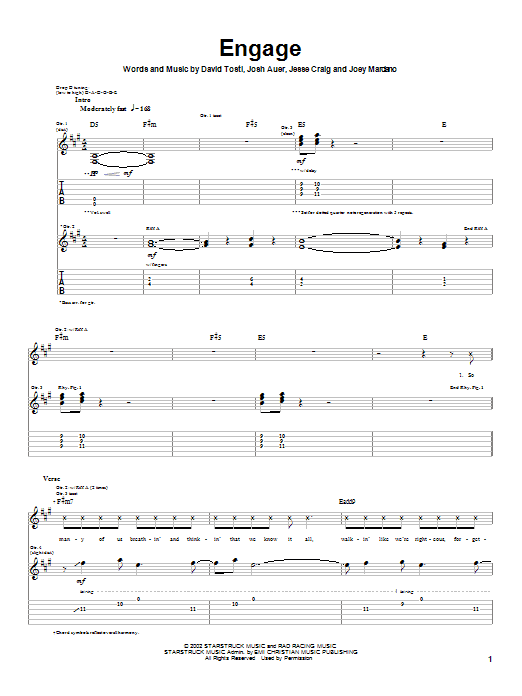 PAX217 Engage sheet music notes and chords. Download Printable PDF.