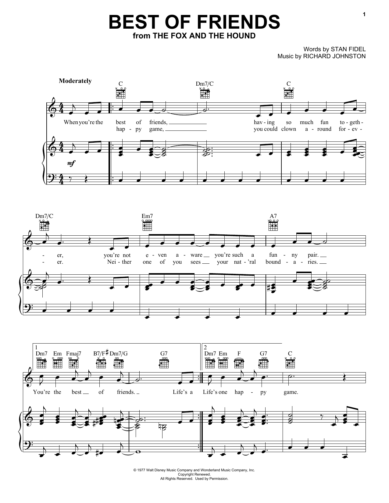 Richard Johnston Best Of Friends sheet music notes and chords. Download Printable PDF.