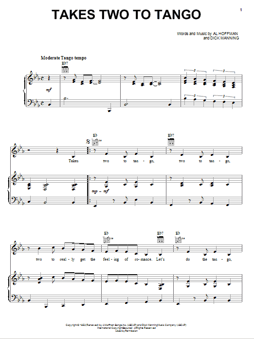 Pearl Bailey Takes Two To Tango sheet music notes and chords. Download Printable PDF.