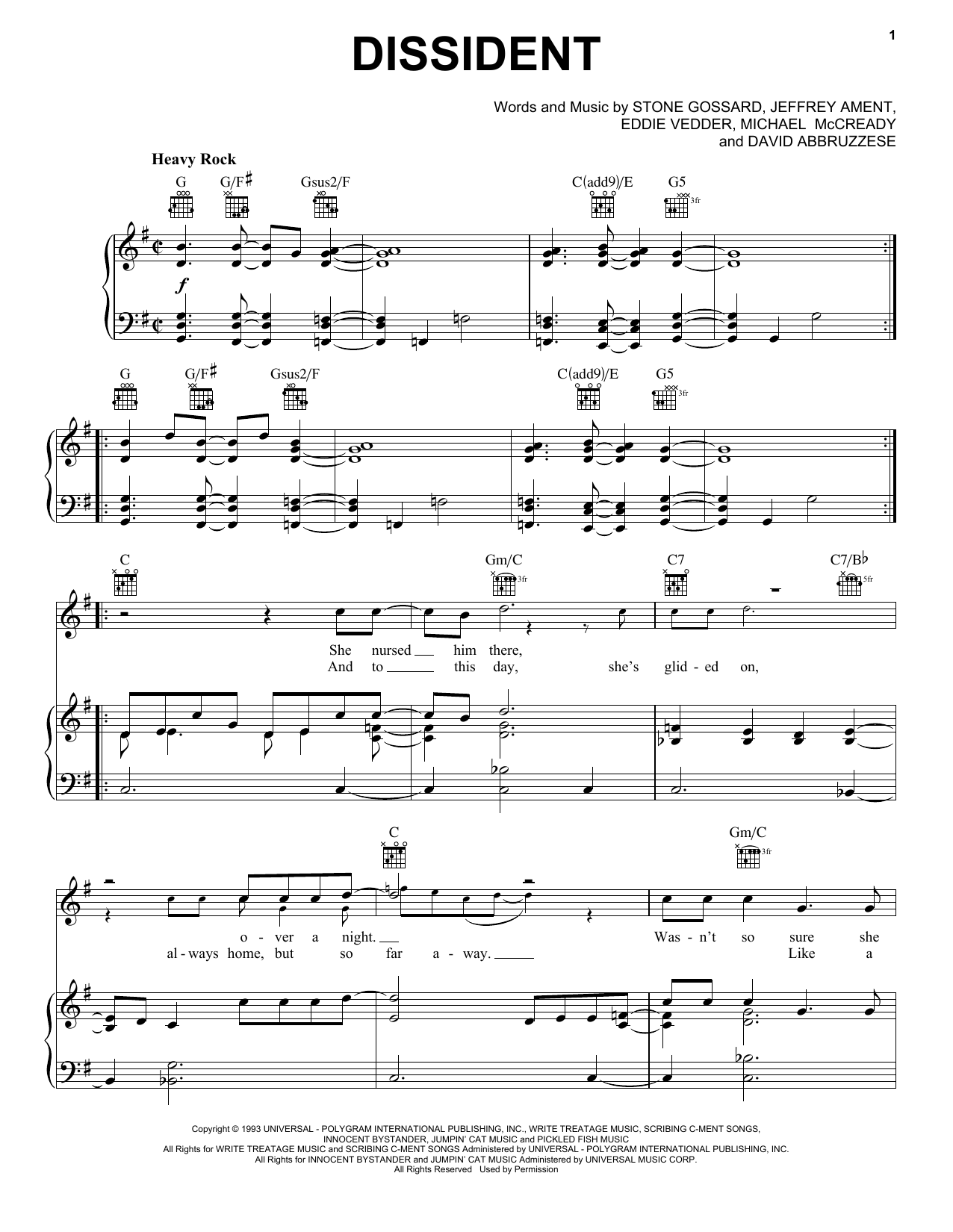 Learn to play Pearl Jam Dissident sheet music for Guitar Tab in minutes. Price: 7.8900$ Pearl Jam Dissident sheet music notes and chords arranged for Guitar Tab