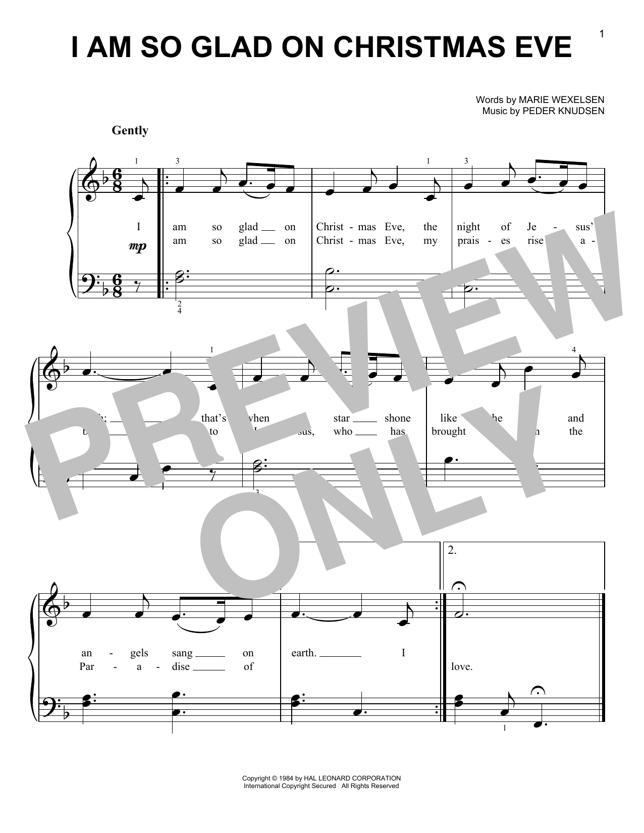 Peder Knudsen I Am So Glad On Christmas Eve sheet music notes and chords. Download Printable PDF.