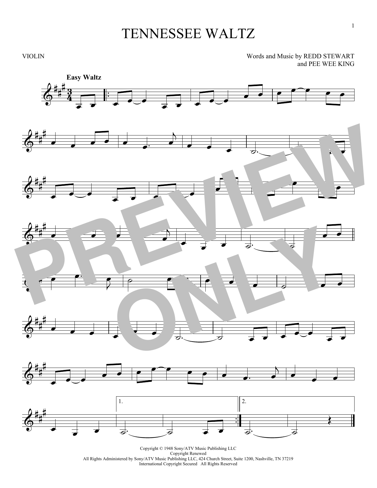 Pee Wee King Tennessee Waltz sheet music notes and chords. Download Printable PDF.