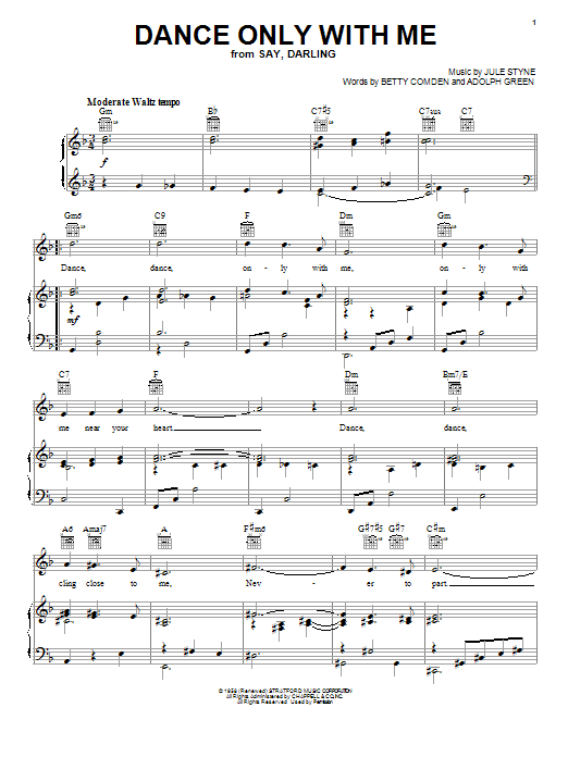Learn to play Peggy Lee Dance Only With Me sheet music for Piano, Vocal & Guitar Chords (Right-Hand Melody) in minutes. Price: 7.8900$ Peggy Lee Dance Only With Me sheet music notes and chords arranged for Piano, Vocal & Guitar Chords (Right-Hand Melody)