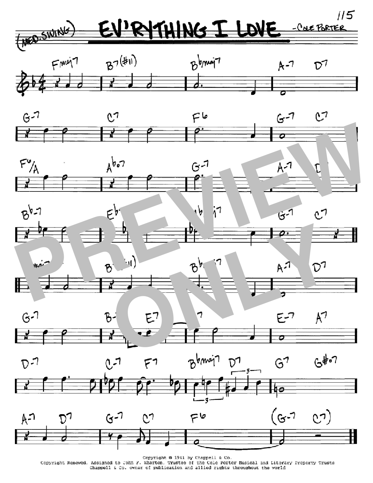 Learn to play Peggy Lee Ev'rything I Love sheet music for Real Book – Melody & Chords – C Instruments in minutes. Price: 5.9900$ Peggy Lee Ev'rything I Love sheet music notes and chords arranged for Real Book – Melody & Chords – C Instruments