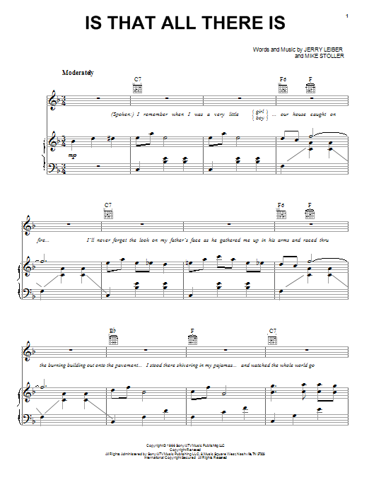 Peggy Lee Is That All There Is sheet music notes and chords. Download Printable PDF.