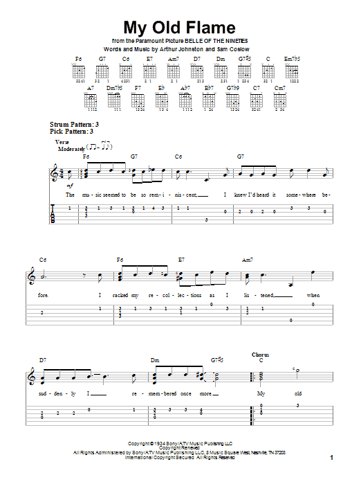 Peggy Lee My Old Flame sheet music notes and chords. Download Printable PDF.