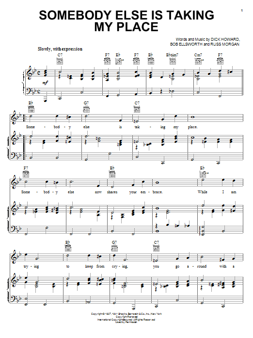 Learn to play Peggy Lee Somebody Else Is Taking My Place sheet music for Real Book – Melody & Chords in minutes. Price: 5.9900$ Peggy Lee Somebody Else Is Taking My Place sheet music notes and chords arranged for Real Book – Melody & Chords