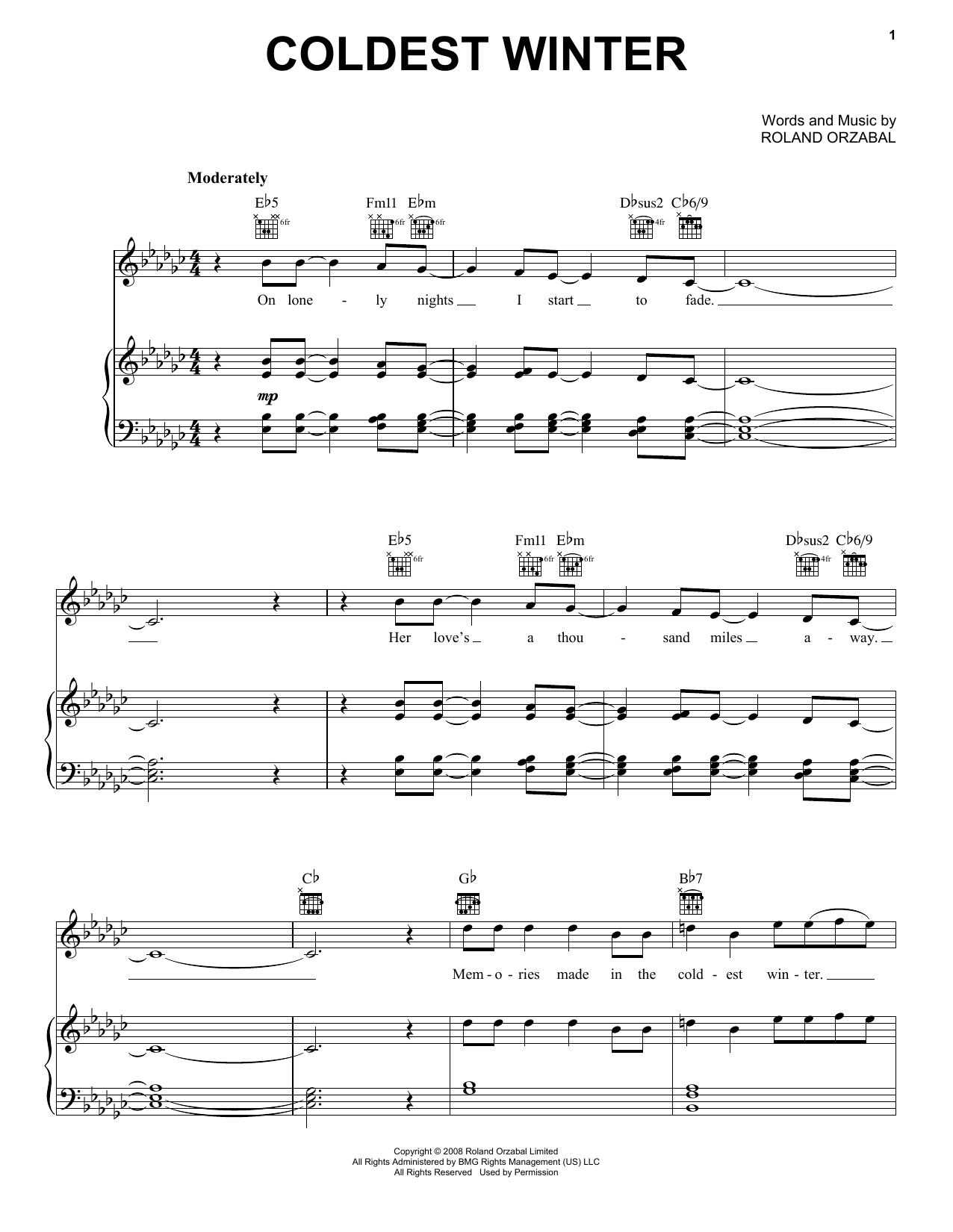 Pentatonix Coldest Winter sheet music notes and chords. Download Printable PDF.