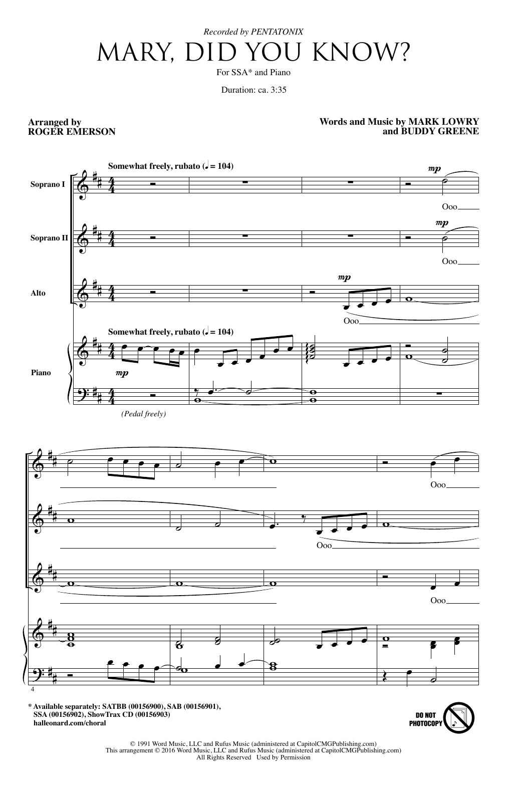 Pentatonix Mary, Did You Know? (arr. Roger Emerson) sheet music notes and chords. Download Printable PDF.